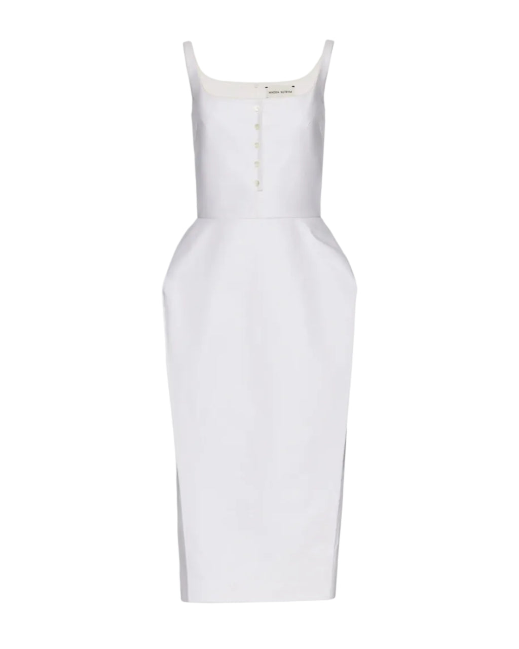Buttoned Hip Pad Dress
