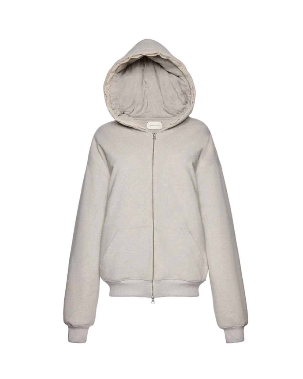 Lace-Detail Zip-Up Hoodie