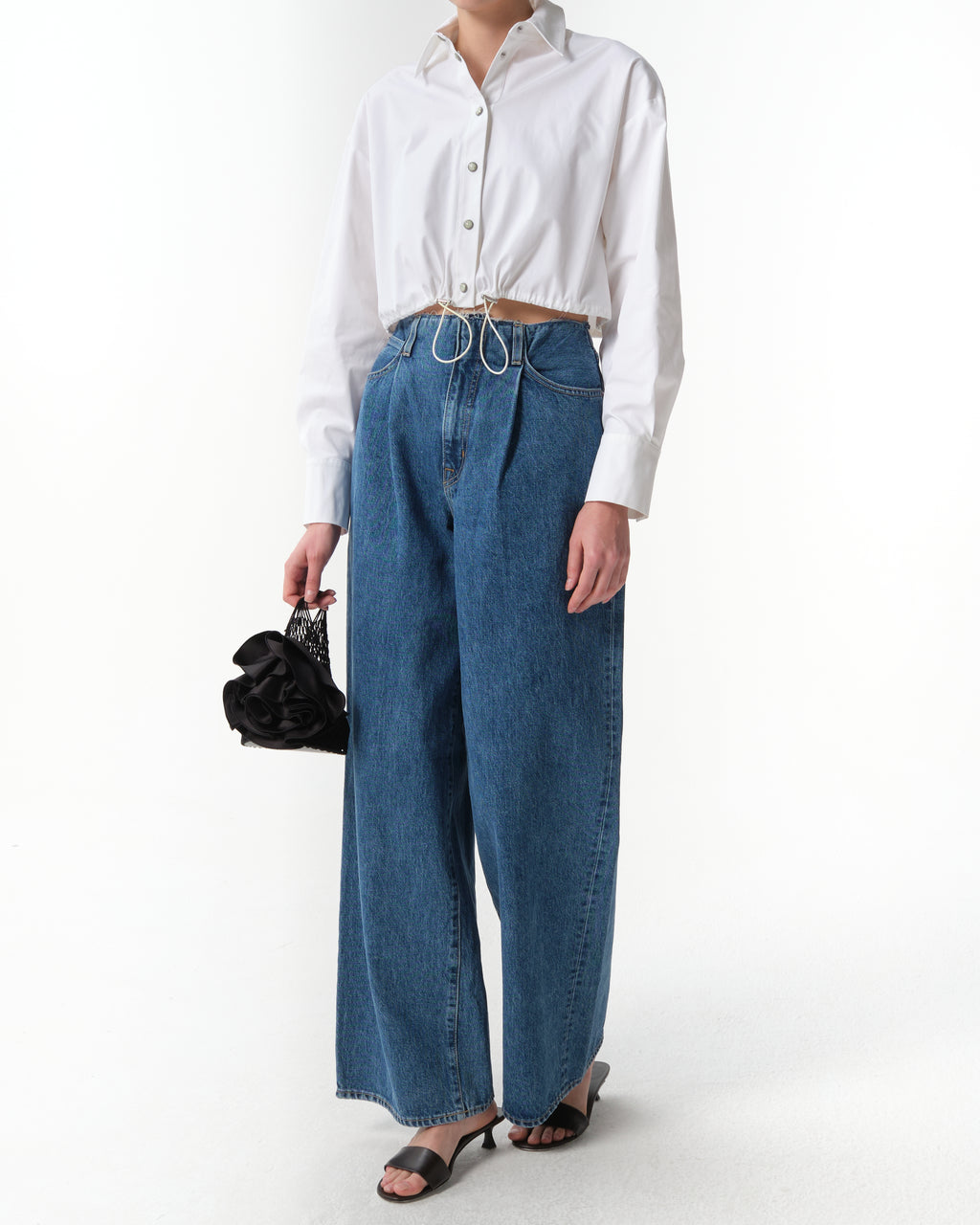 Abby Pleated Wide-Leg Jeans