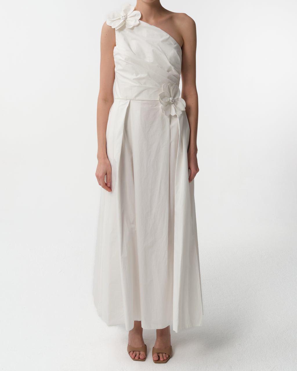 One-Shoulder Poplin Dress