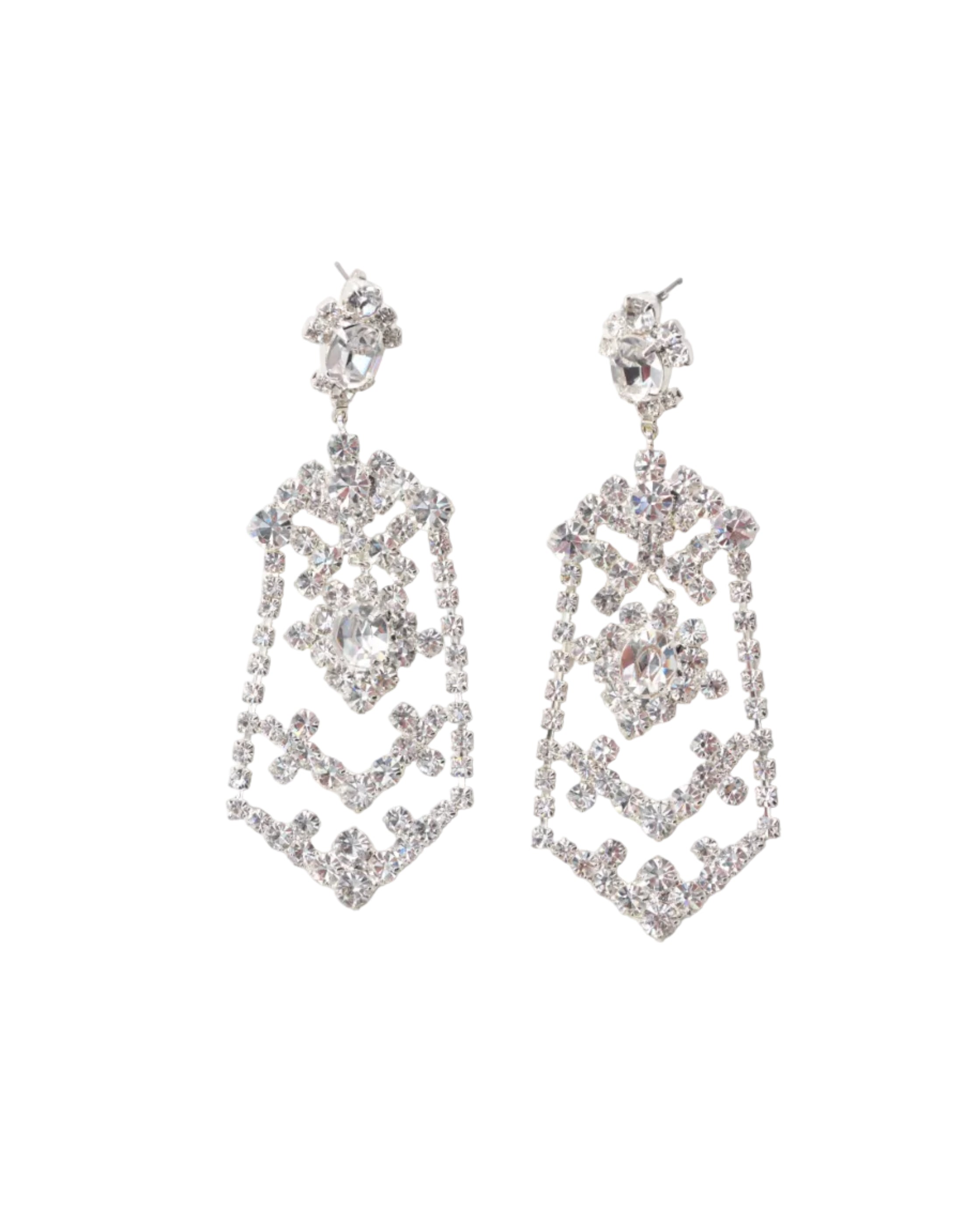 Crystal Lace Drop Earrings
