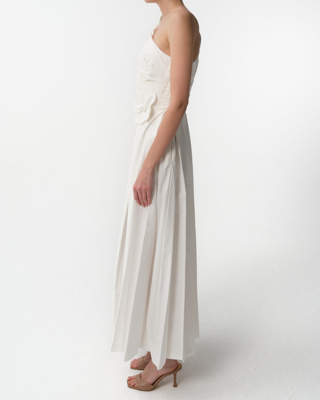 One-Shoulder Poplin Dress