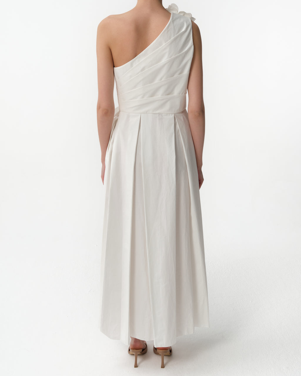 One-Shoulder Poplin Dress