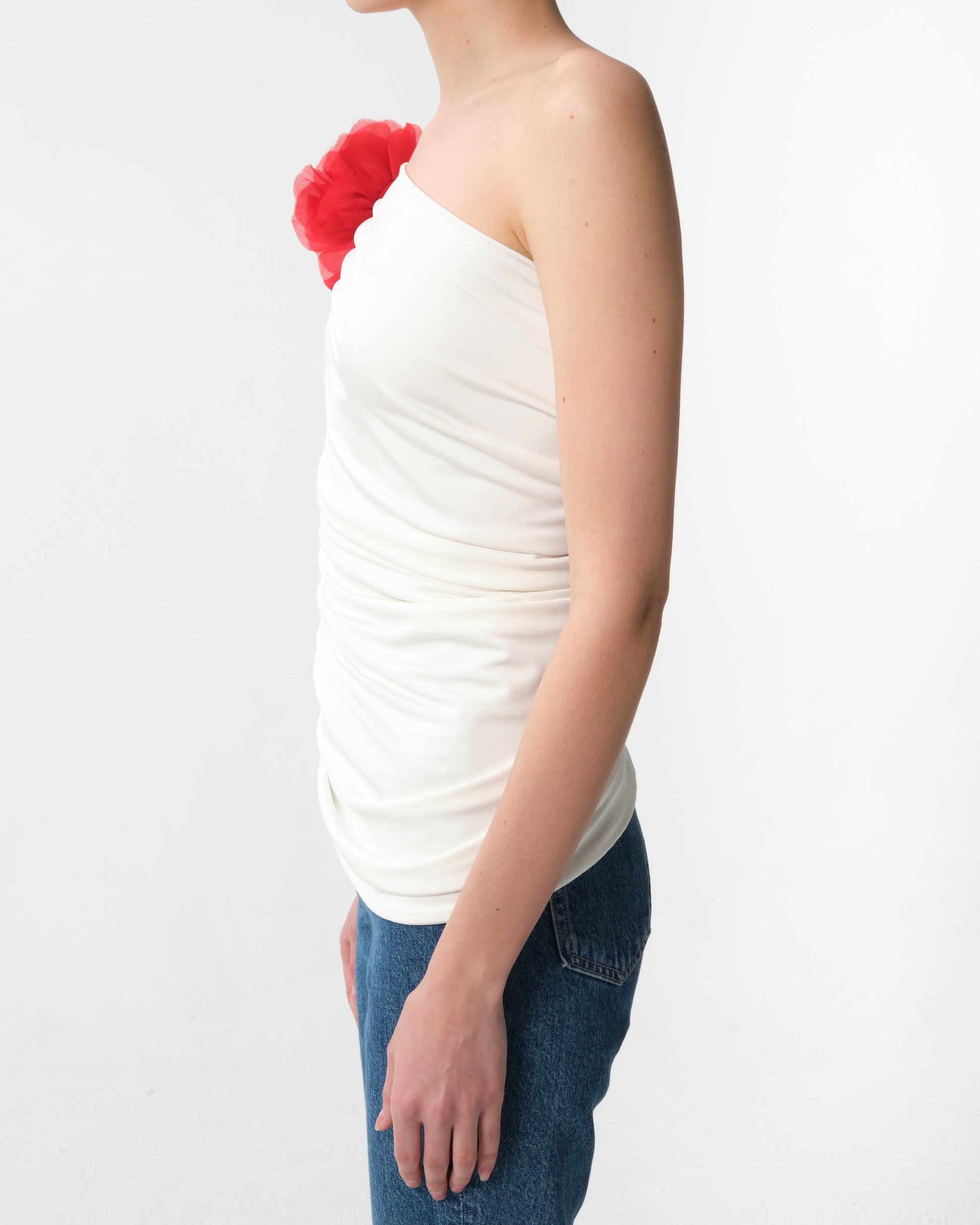 Draped One-Shoulder Top