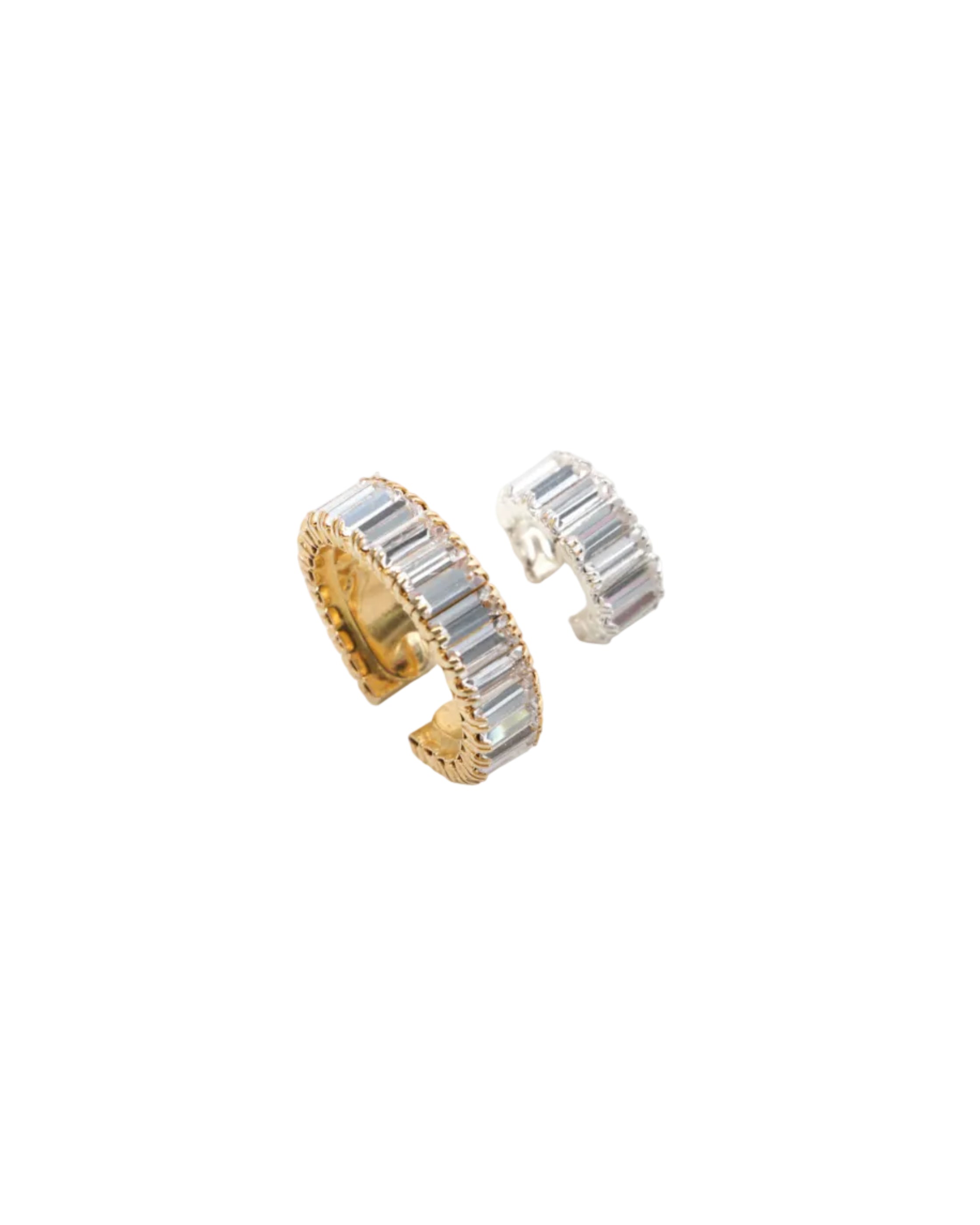 Mixed-Tone Crystal Ear Cuffs