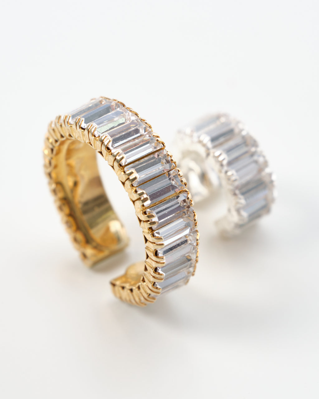 Mixed-Tone Crystal Ear Cuffs
