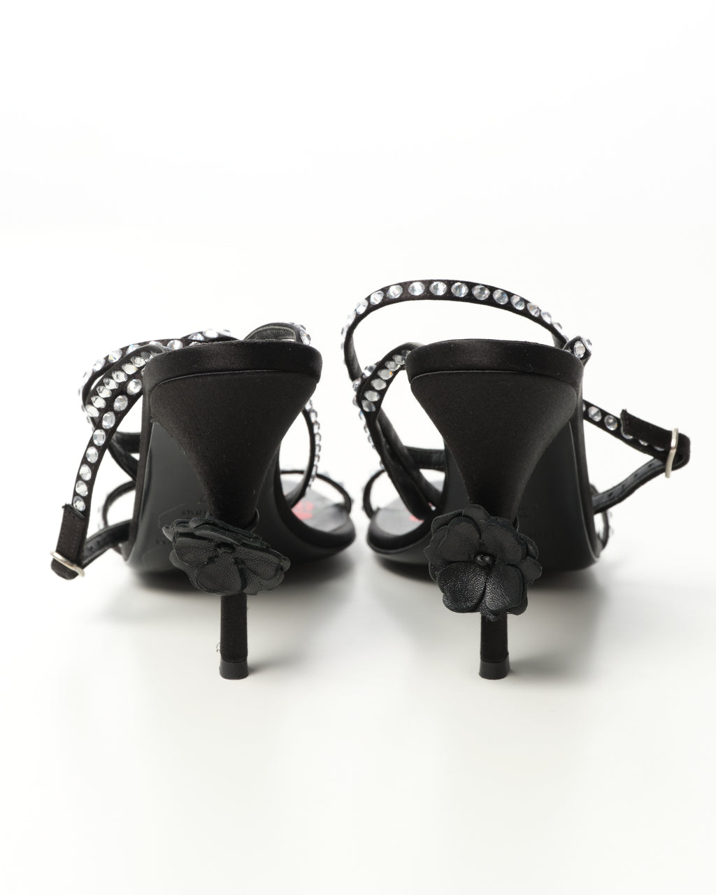 Crystal-Embellished Satin Sandals