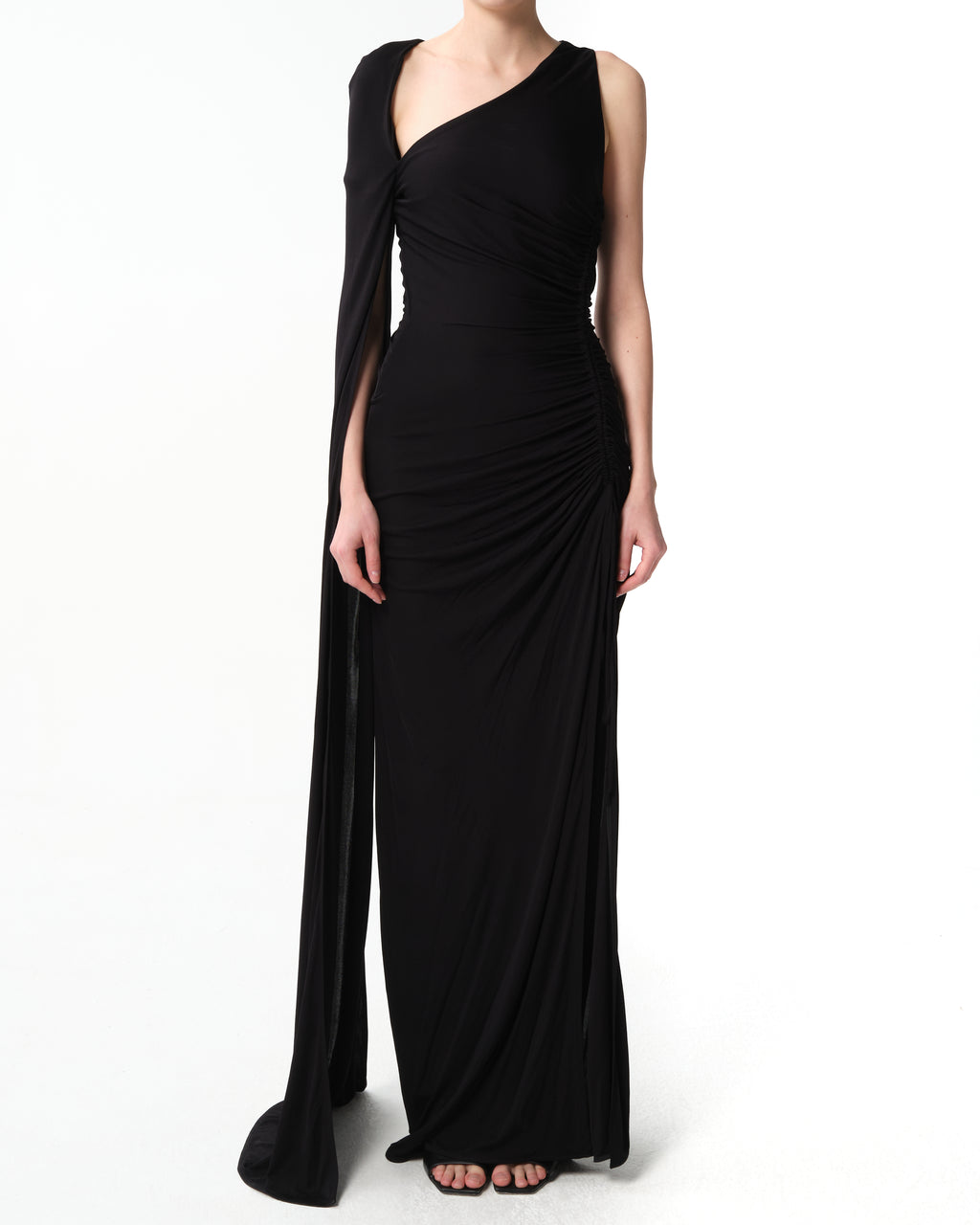 Asymmetric Jersey Maxi Dress