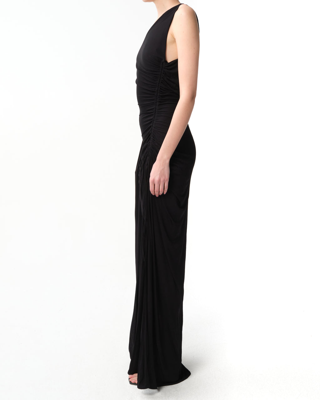 Asymmetric Jersey Maxi Dress