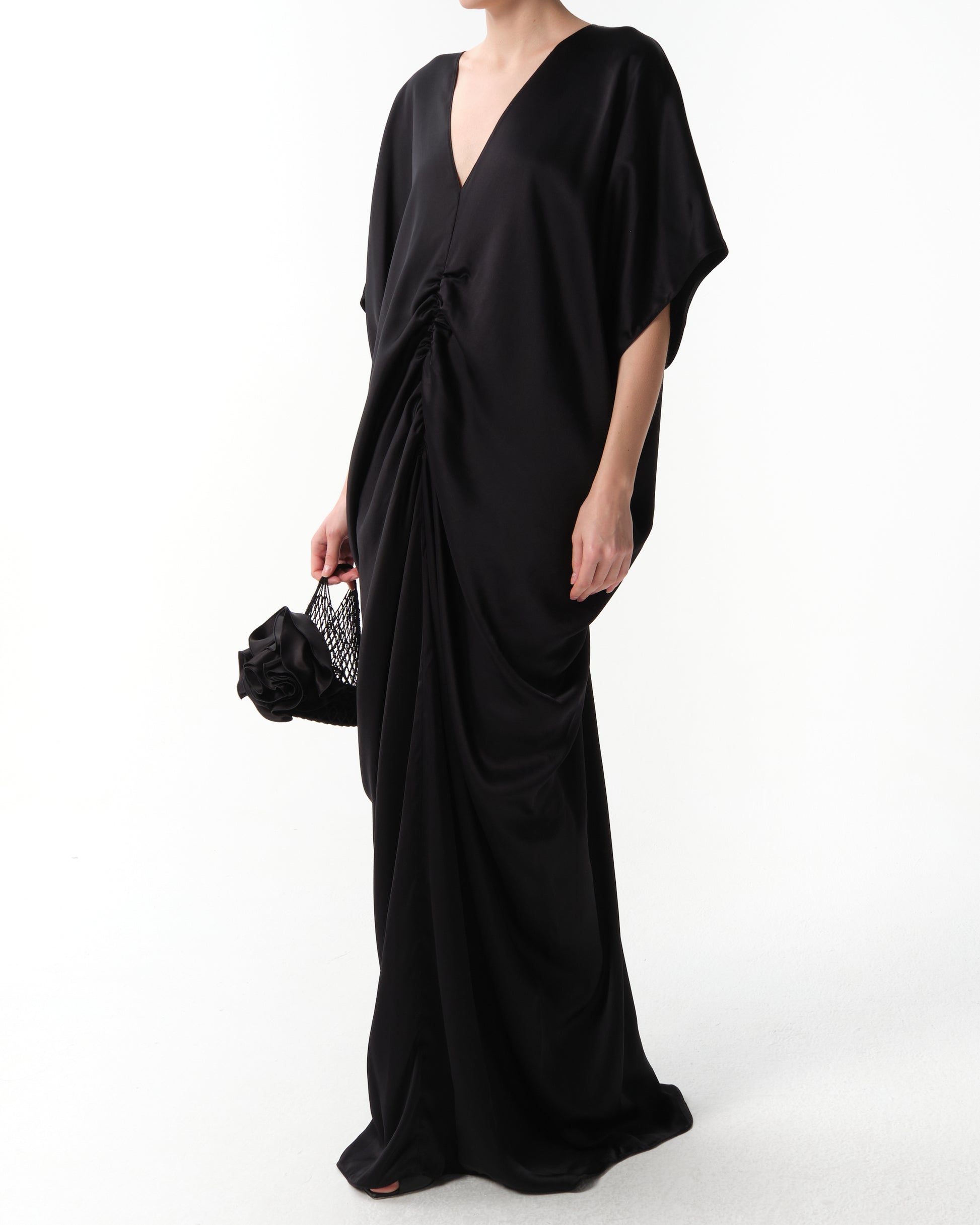 Crepe Satin Kaftan Dress