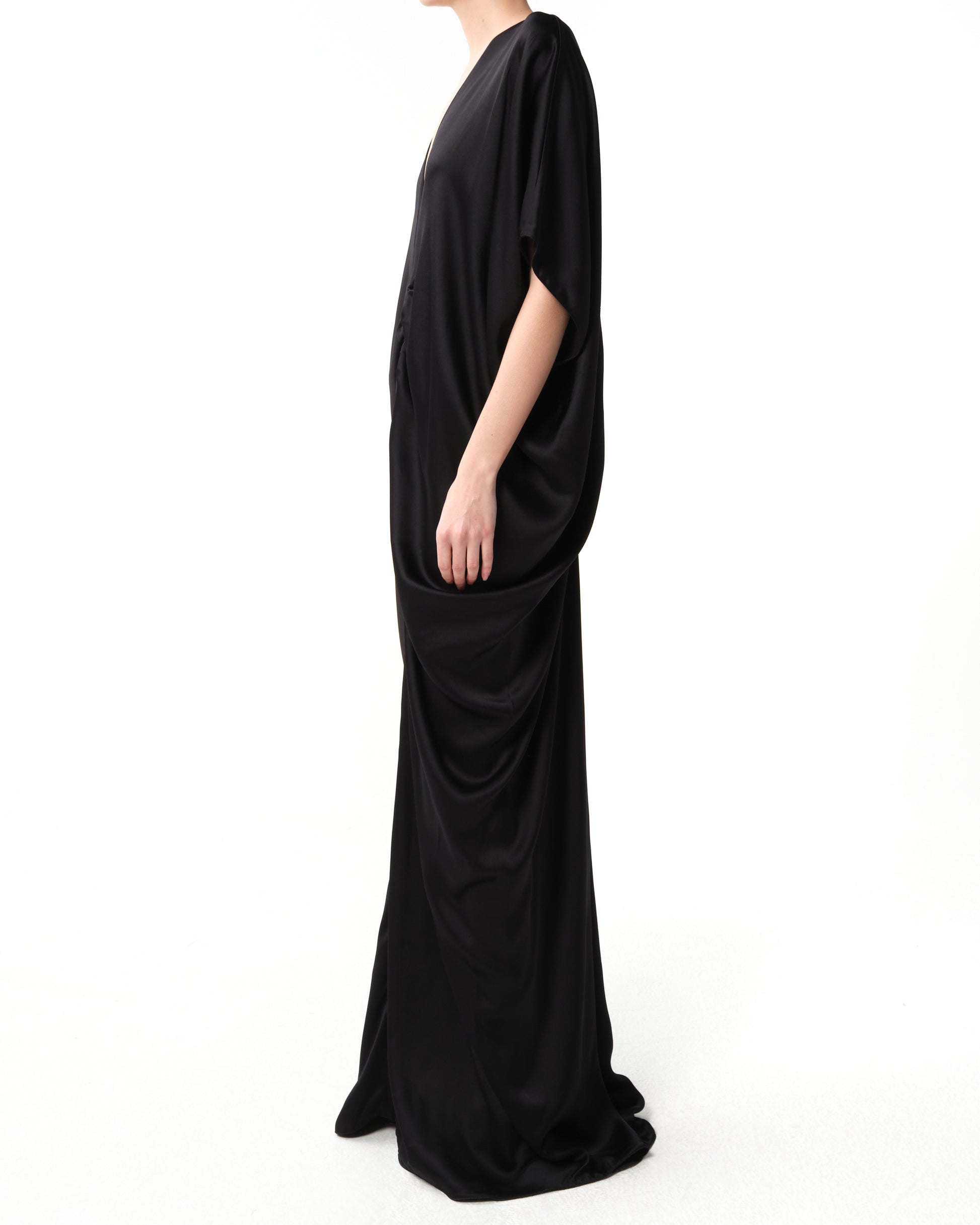 Crepe Satin Kaftan Dress