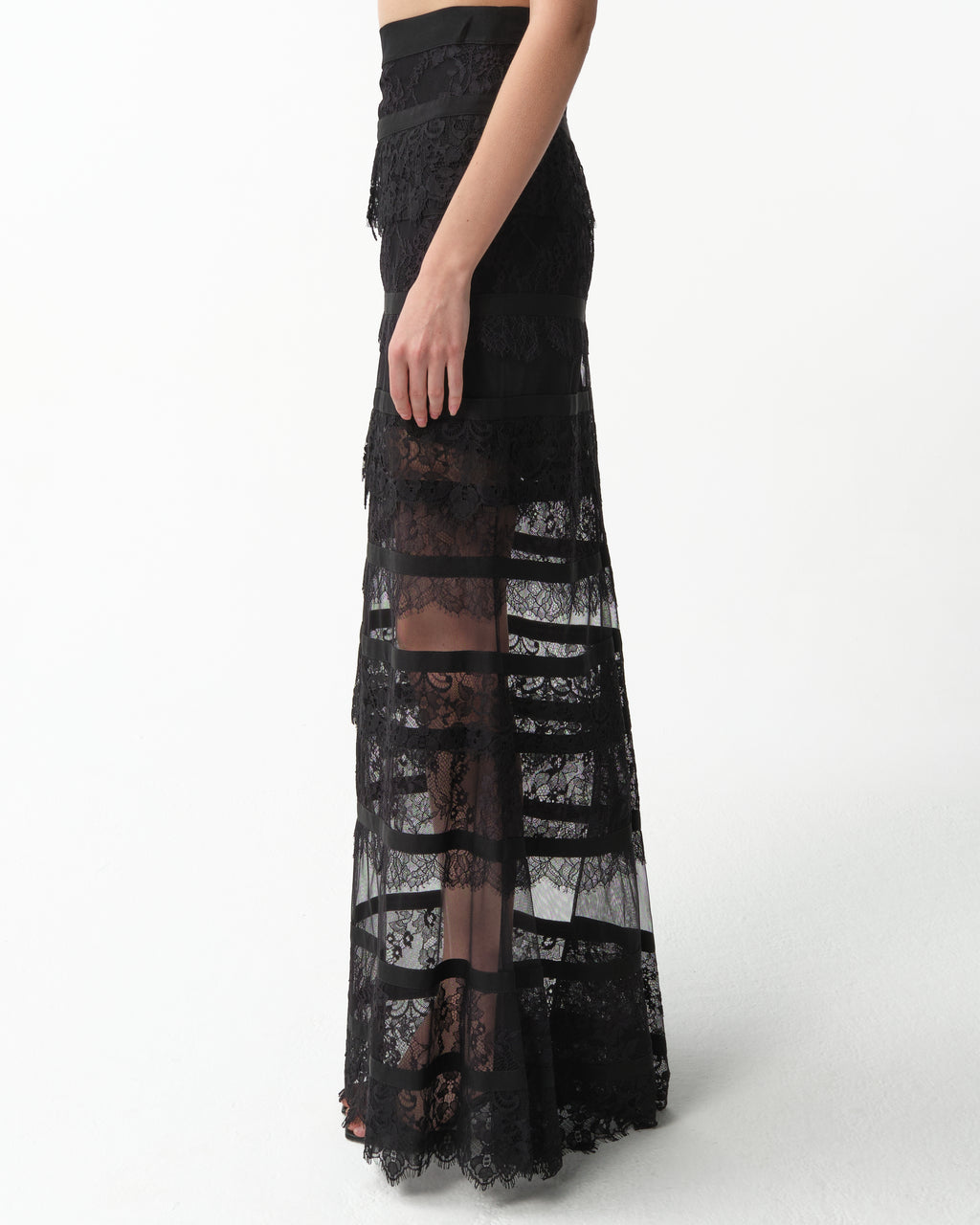 Black High-Waisted Lace Mermaid Skirt