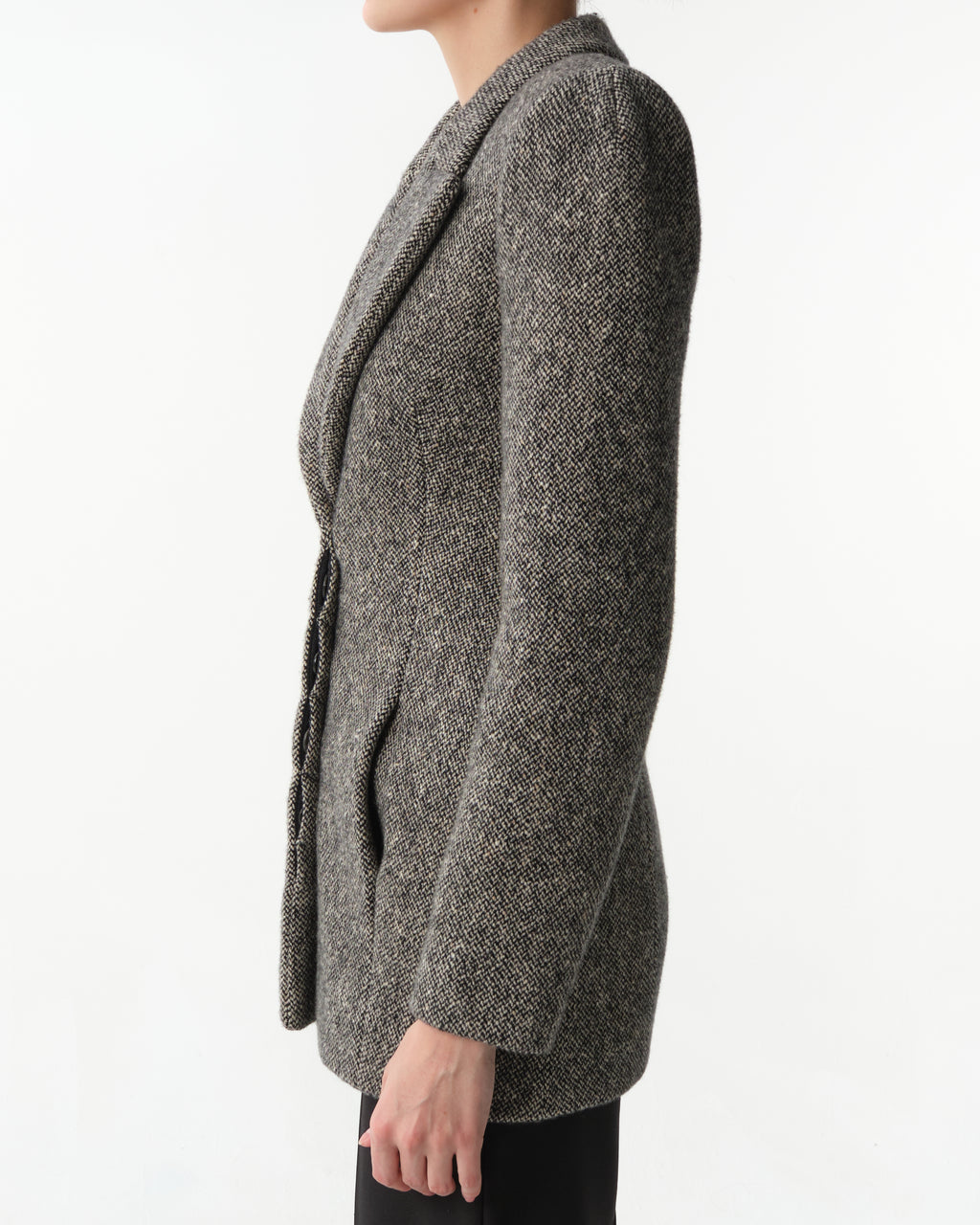 Grey Melange Sculpted Hourglass Blazer