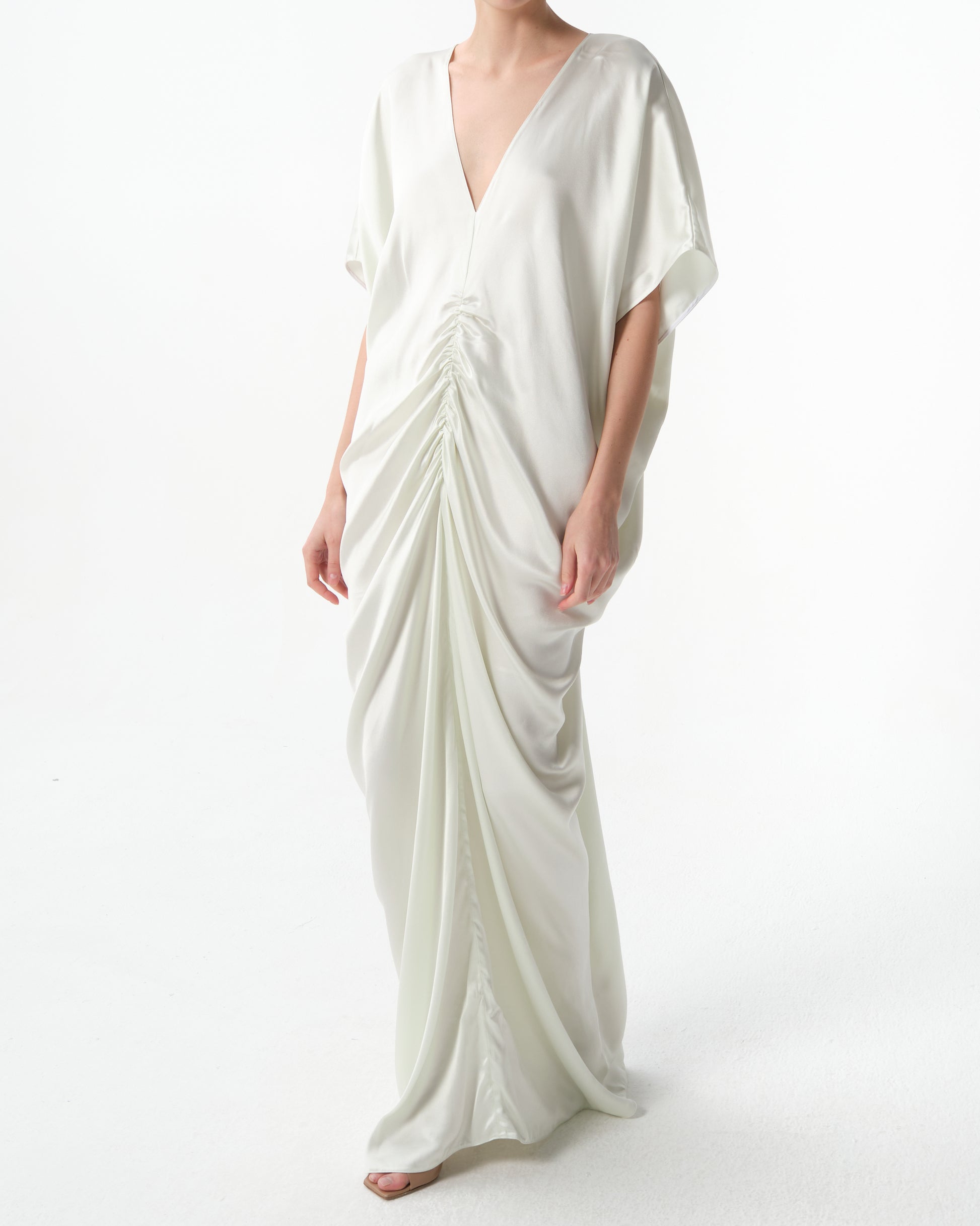 Crepe Satin Kaftan Dress