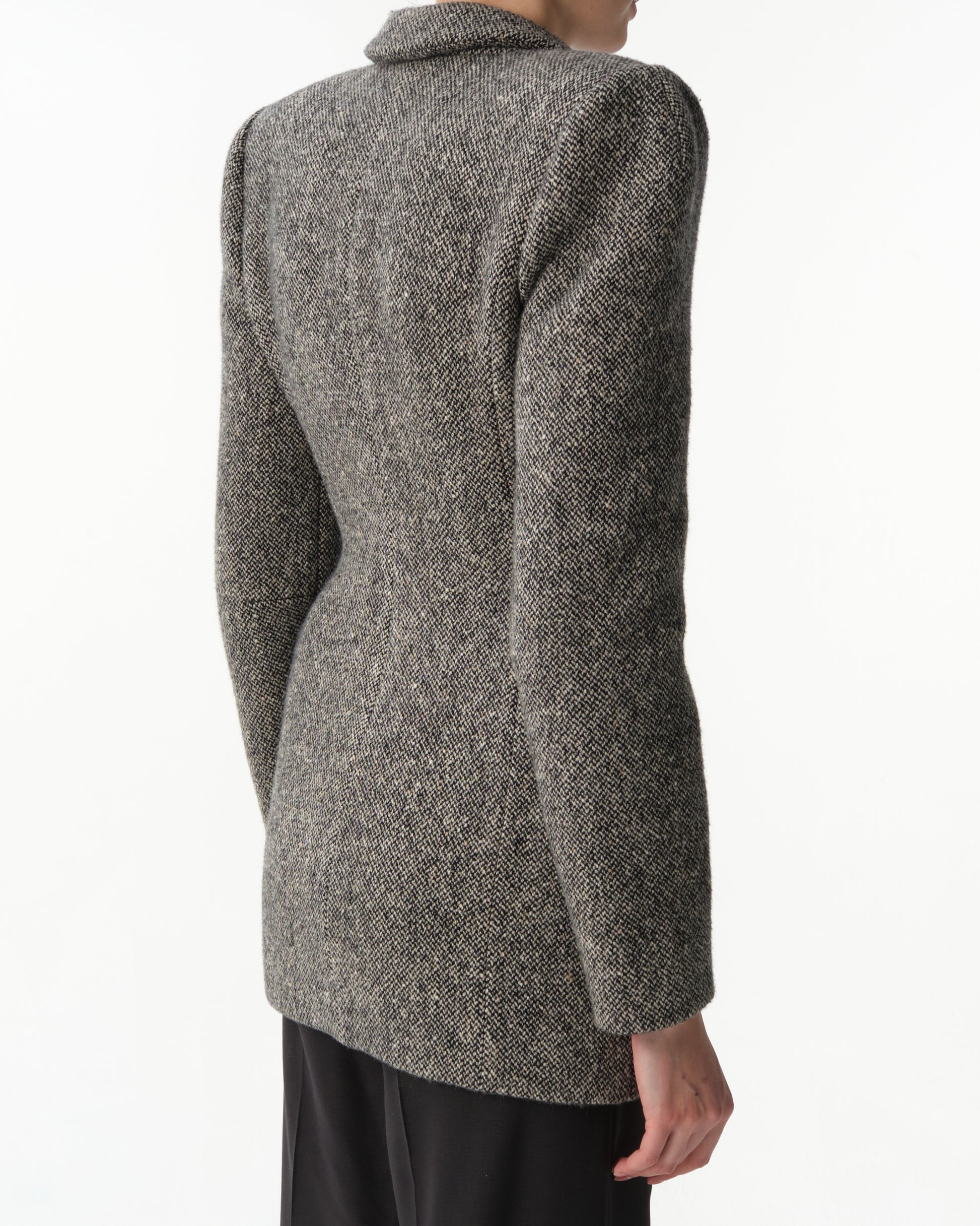 Grey Melange Sculpted Hourglass Blazer