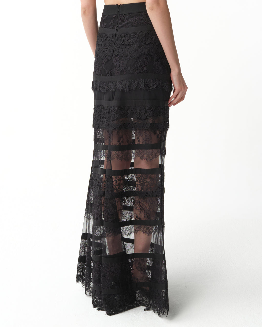 Black High-Waisted Lace Mermaid Skirt