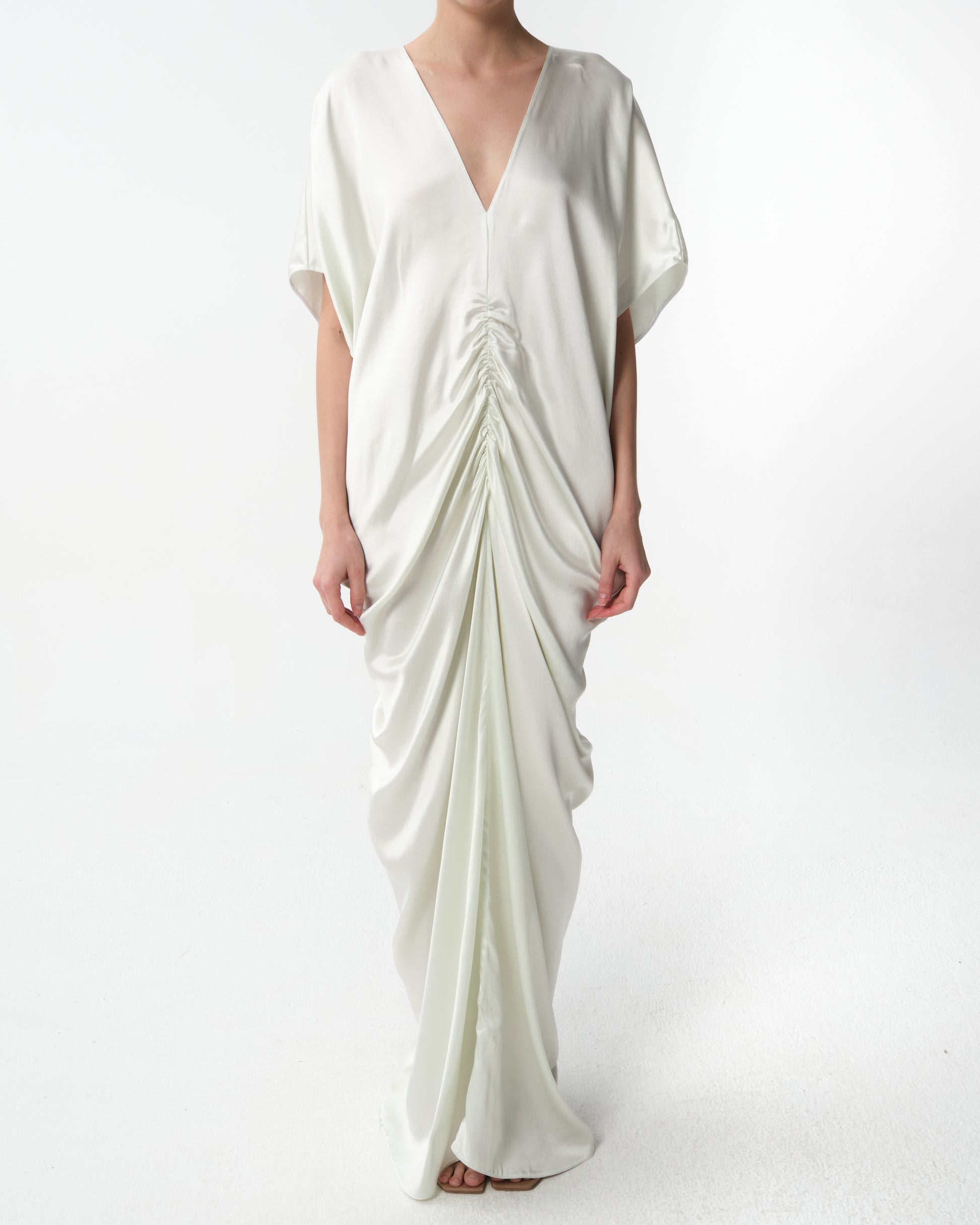 Crepe Satin Kaftan Dress