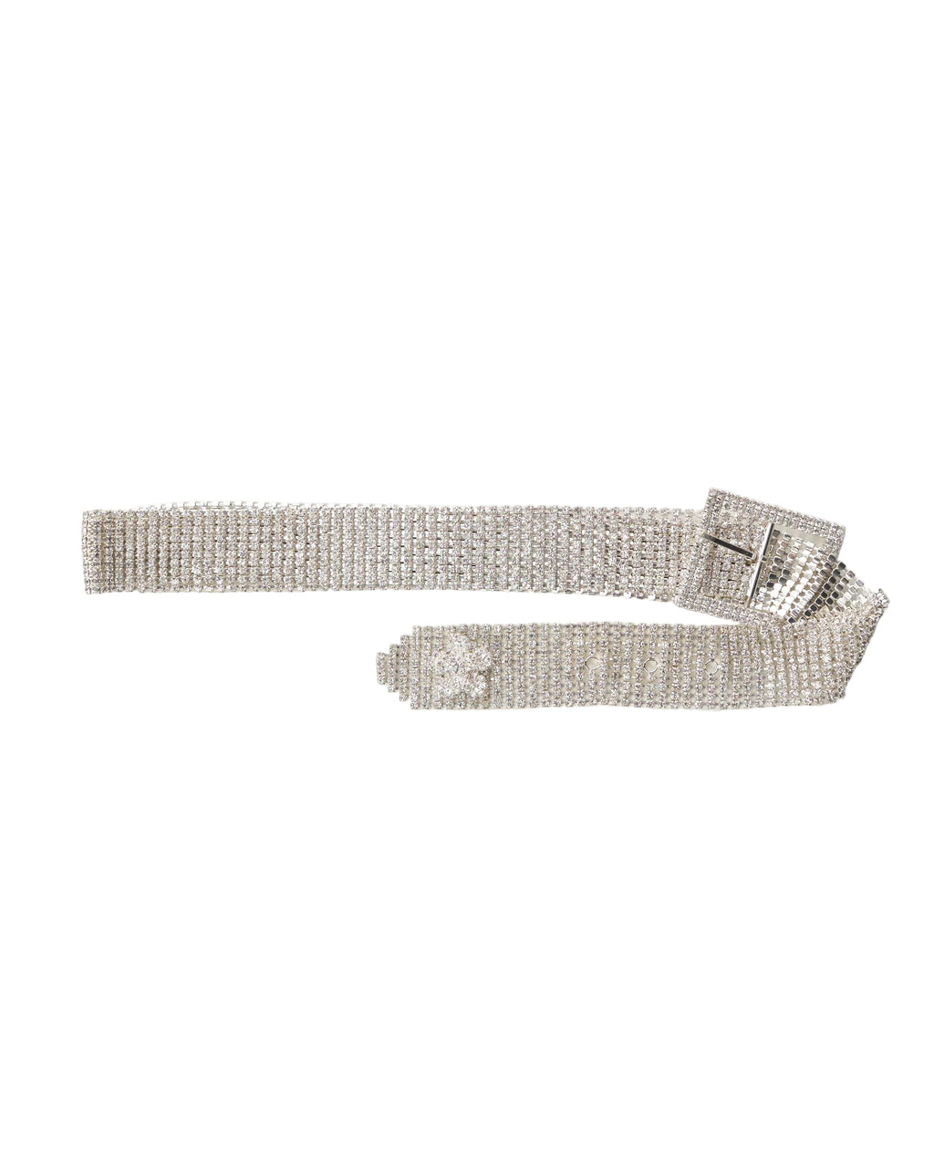 Silver-Tone Crystal Belt