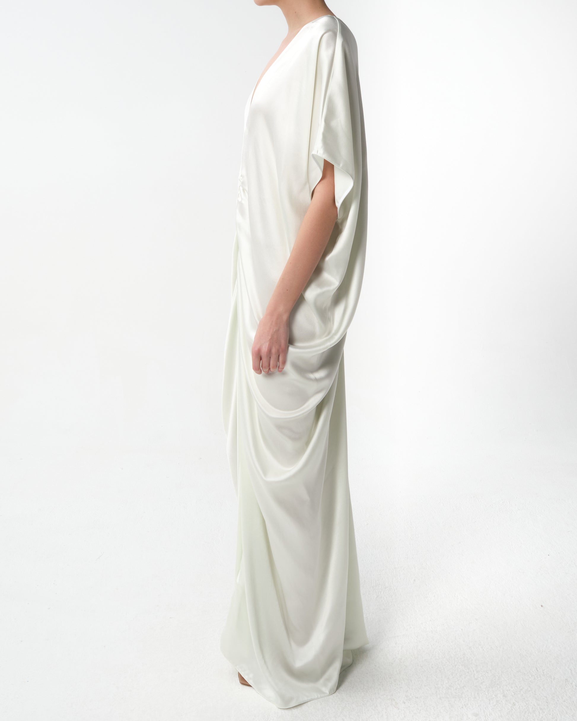 Crepe Satin Kaftan Dress