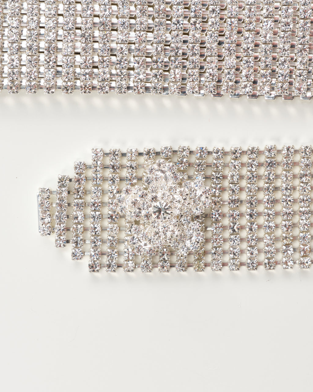 Silver-Tone Crystal Belt