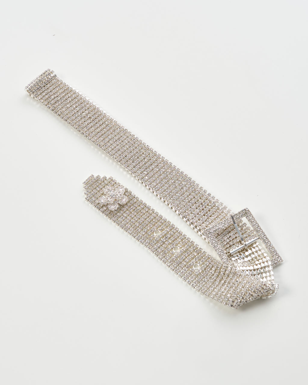 Silver-Tone Crystal Belt