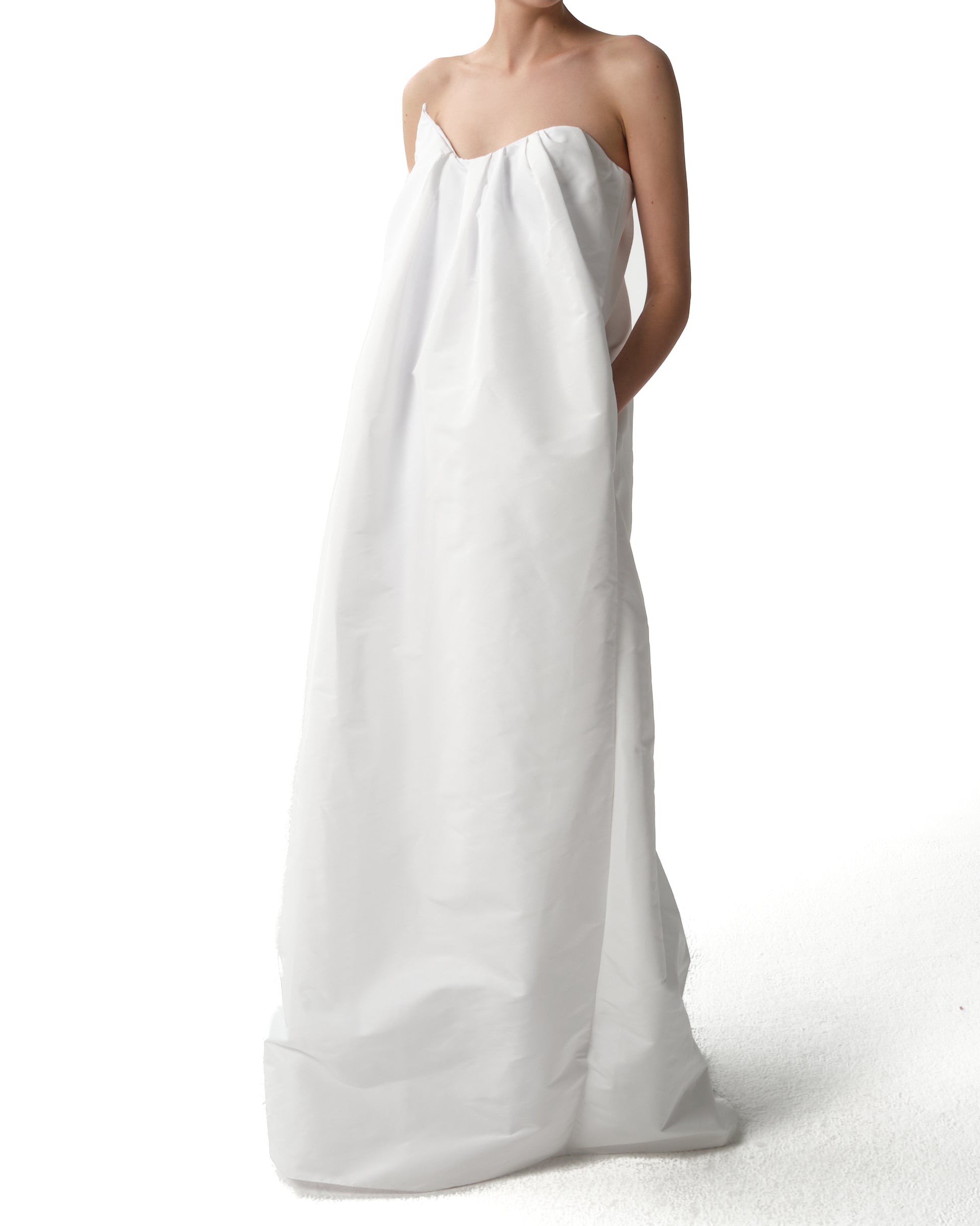 Draped Bustier Maxi Dress