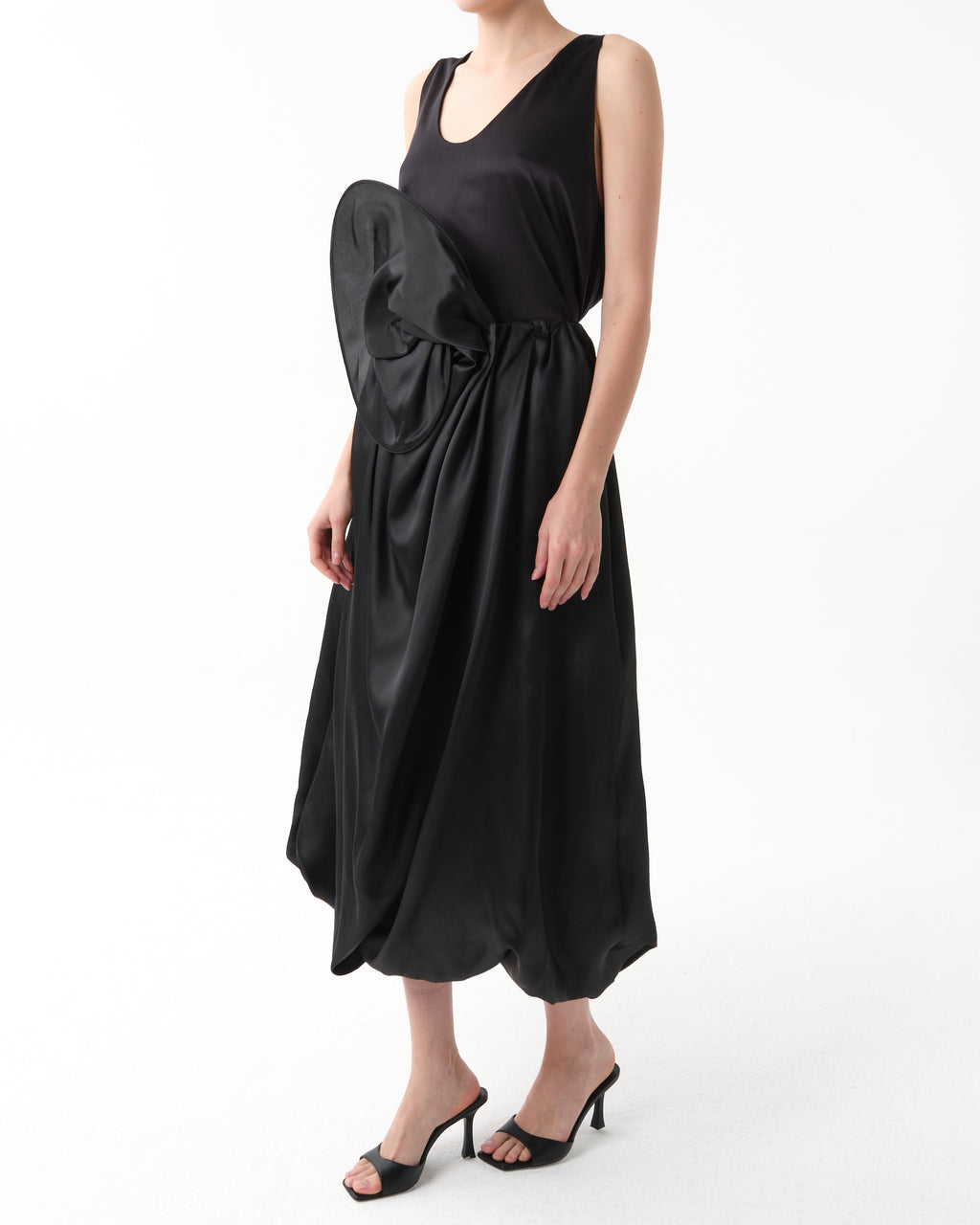 Floral-Appliqué Midi Skirt