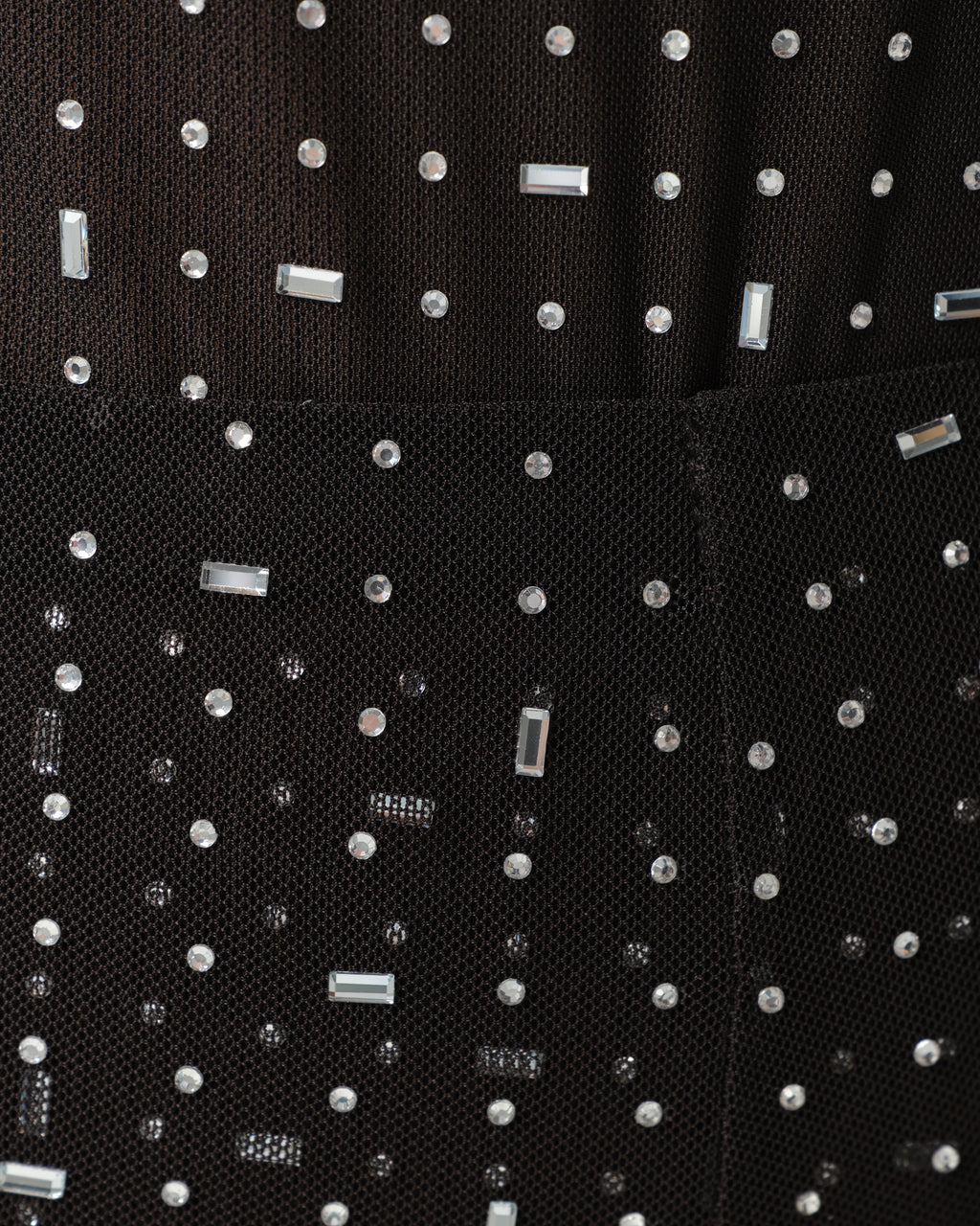 Black Crystal-Embellished Leggings