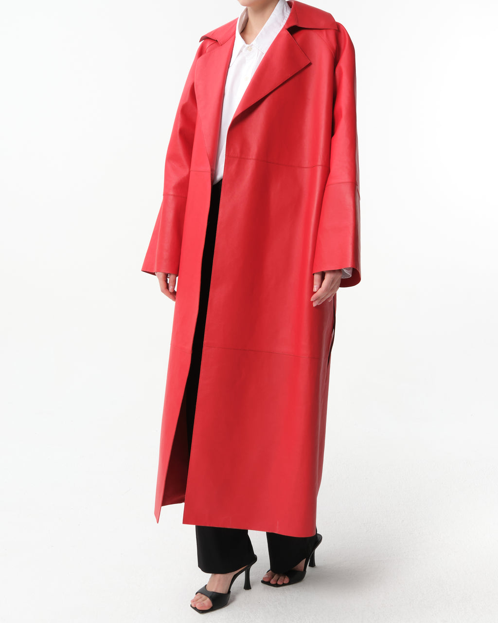 Belted Leather Coat