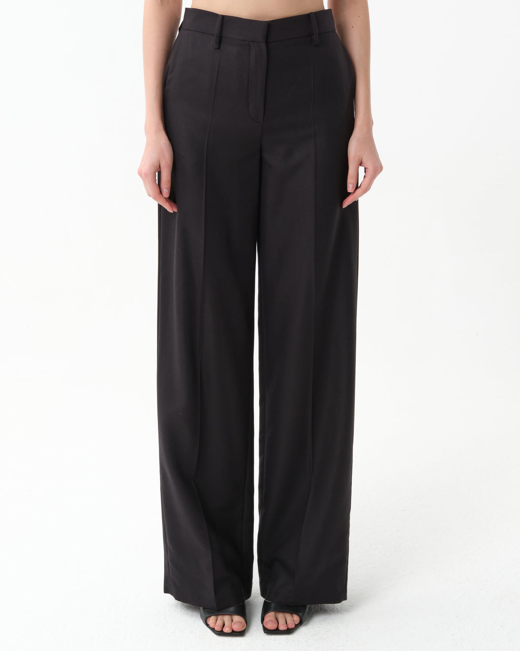 High-Waisted Straight-Leg Trousers