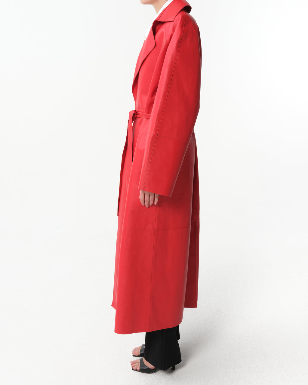 Belted Leather Coat