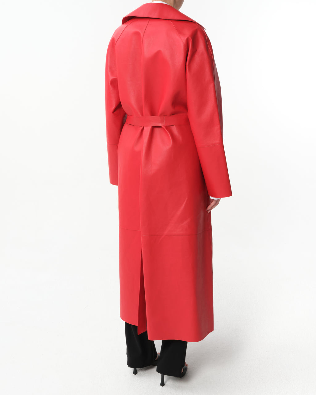 Belted Leather Coat