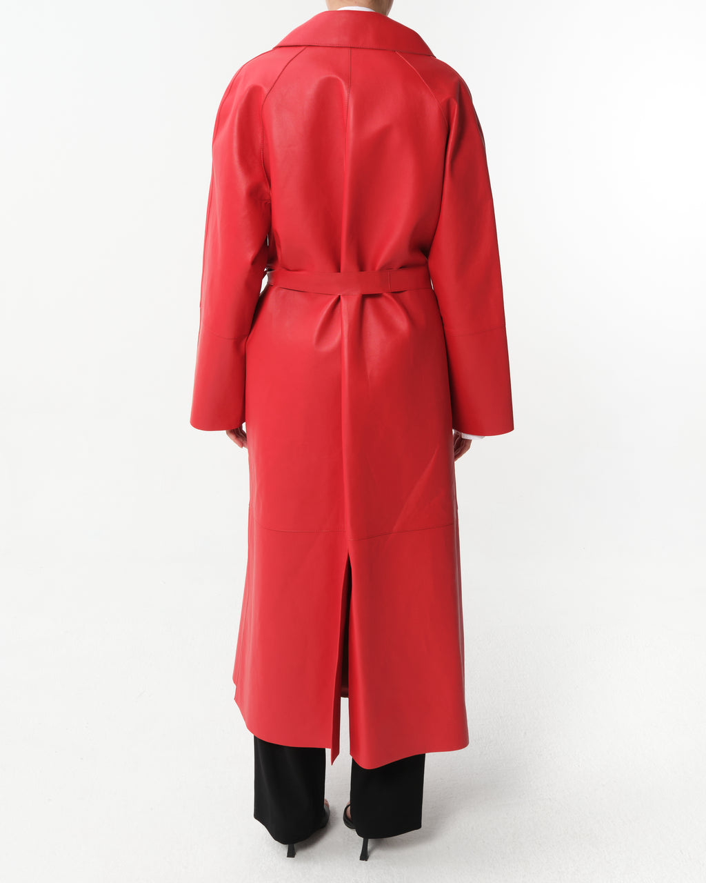 Belted Leather Coat