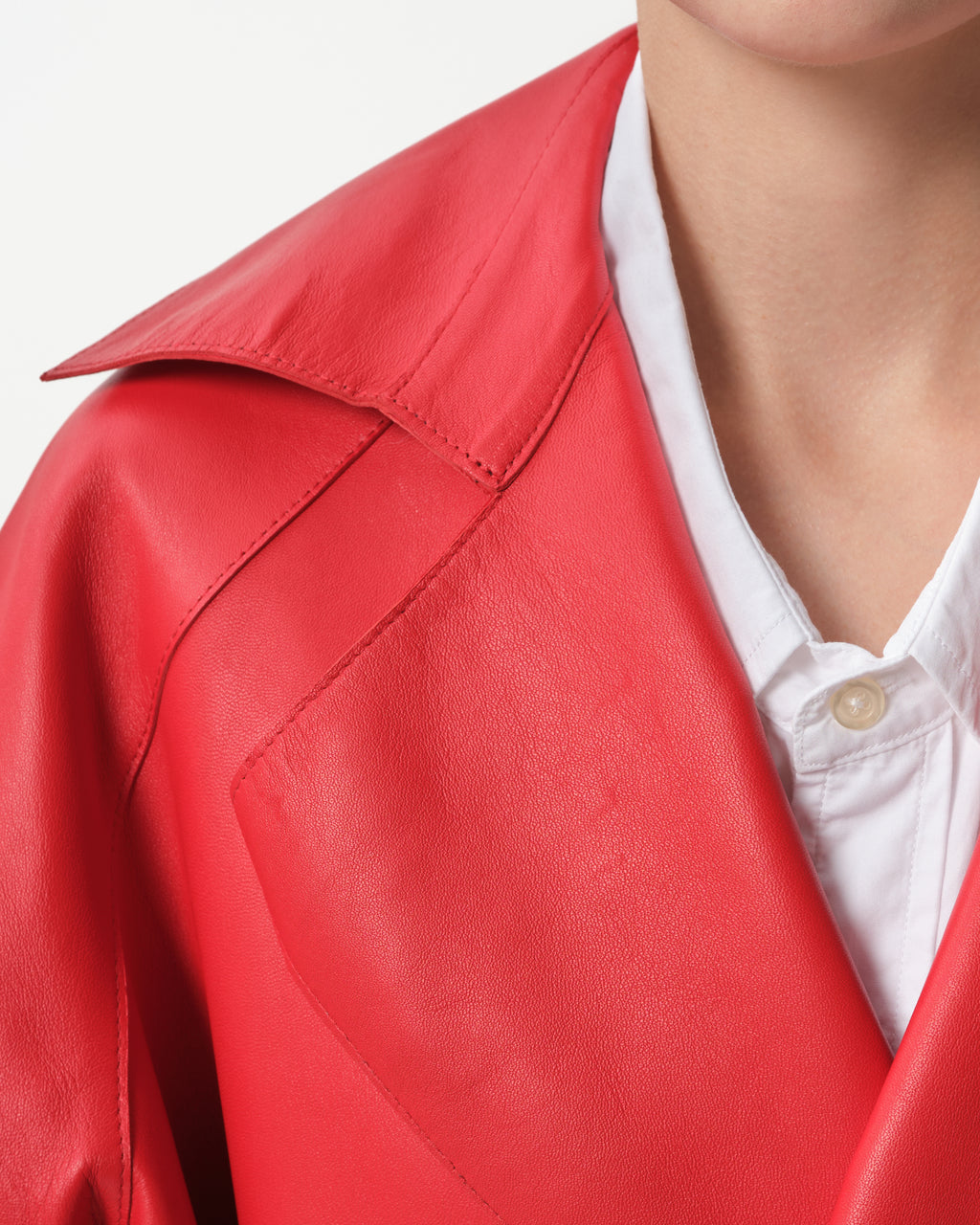 Belted Leather Coat
