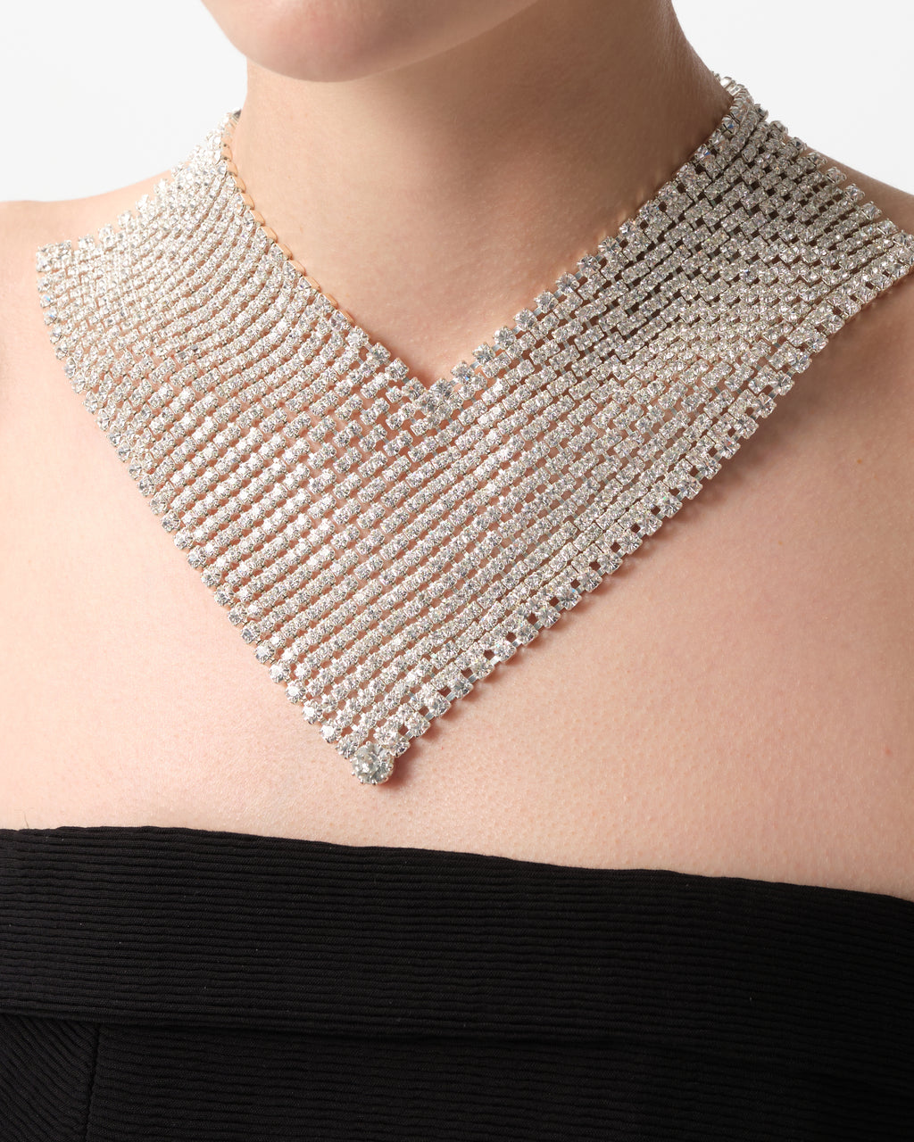 Silver-Tone Crystal Necklace