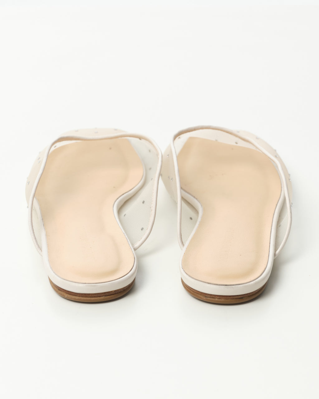 Crystal-Embellished Mesh Mules