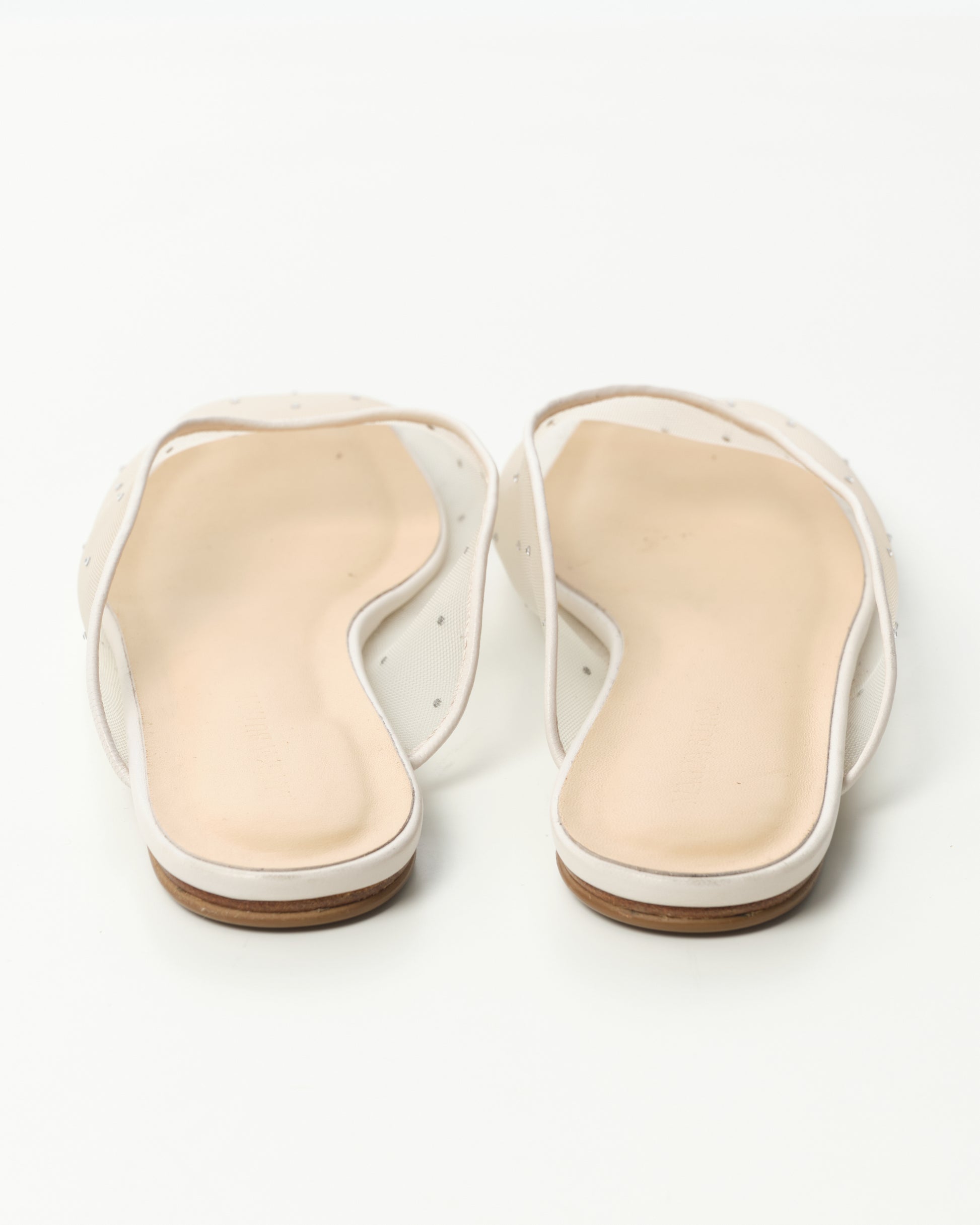 Crystal-Embellished Mesh Mules