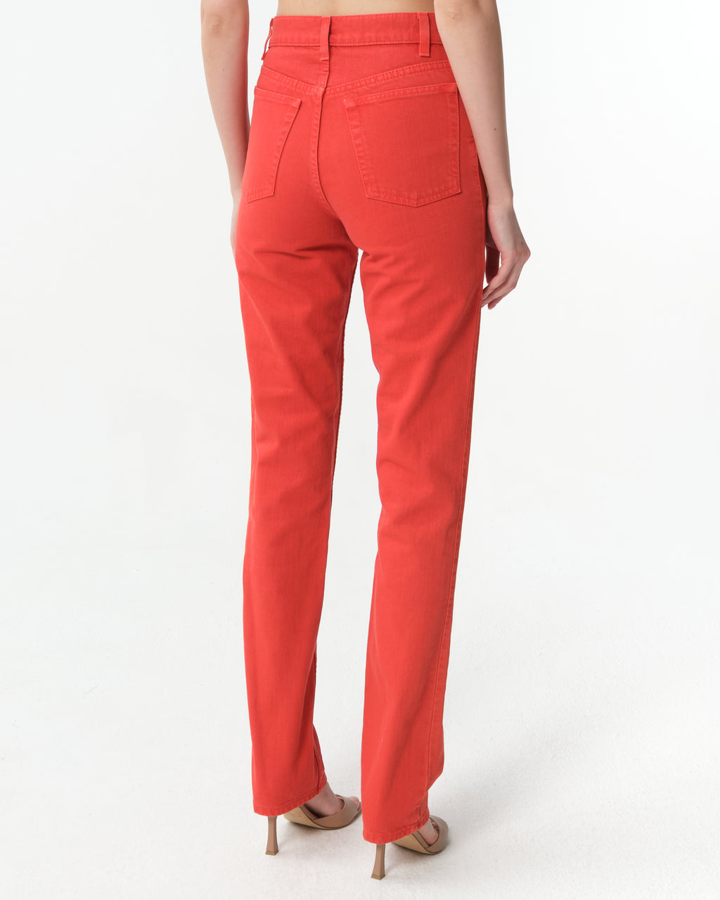 Tapered High-Waisted Denim Pants