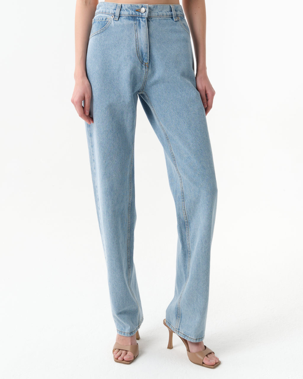 Straight-Leg Denim Pants