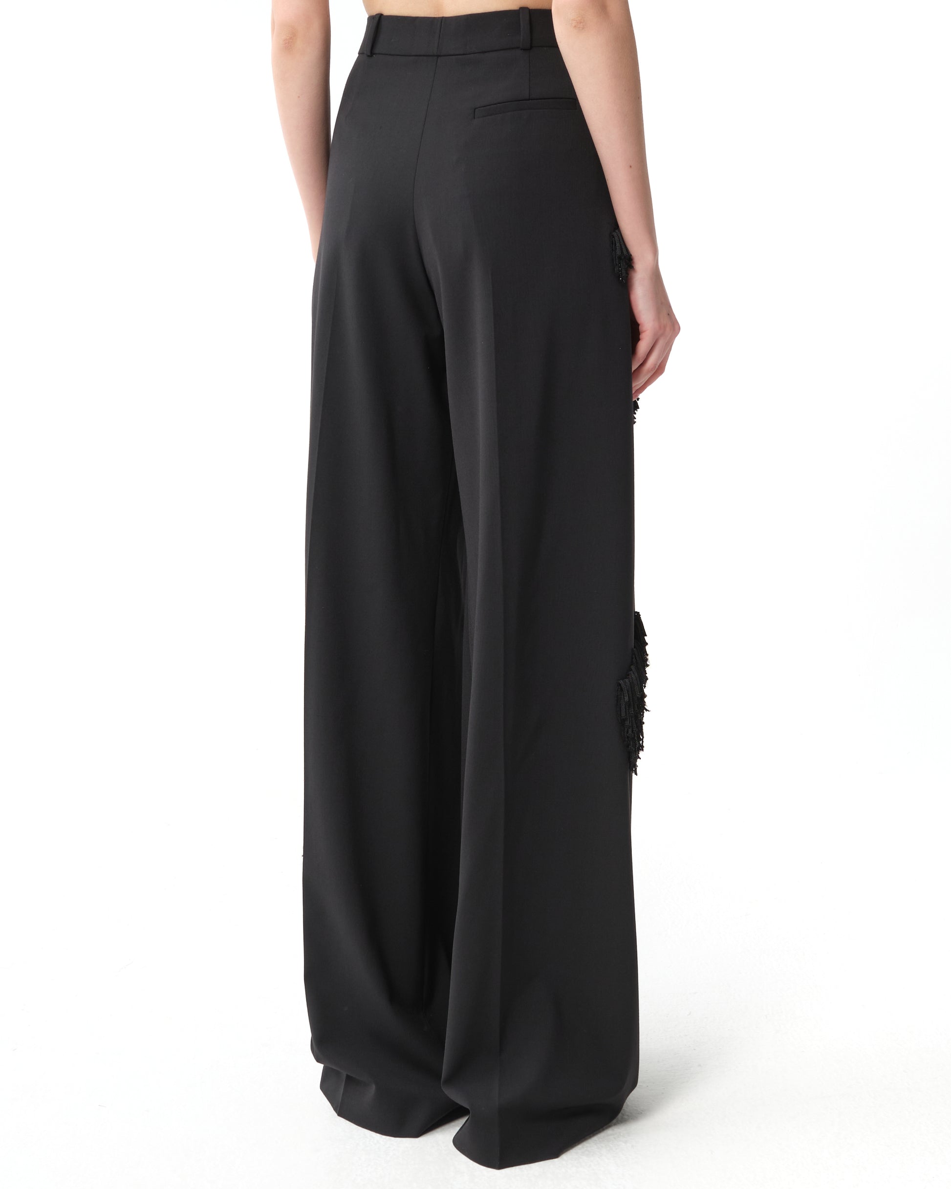 Fringed Narrow-Leg Pants