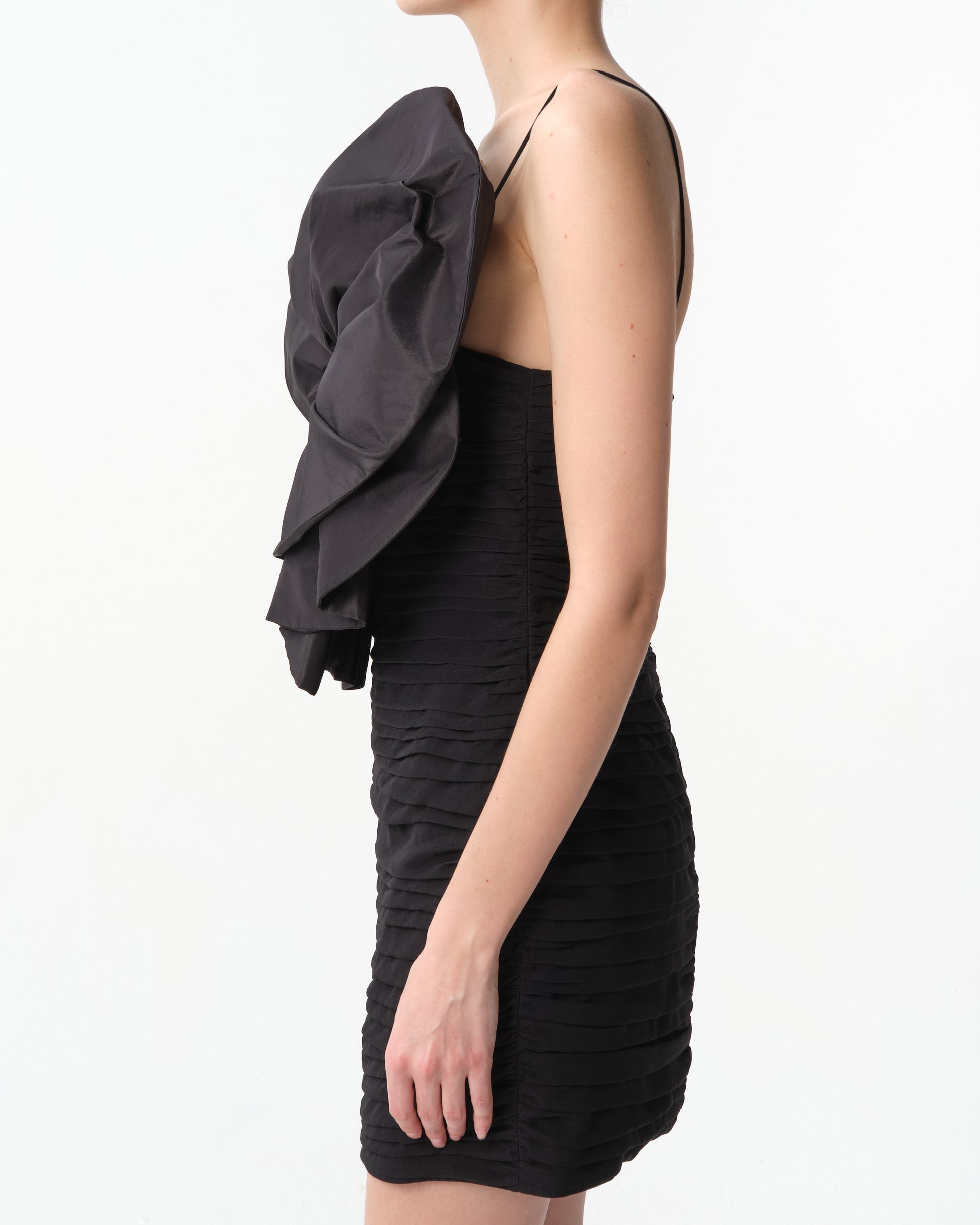 Sculptural Rose Mini Dress