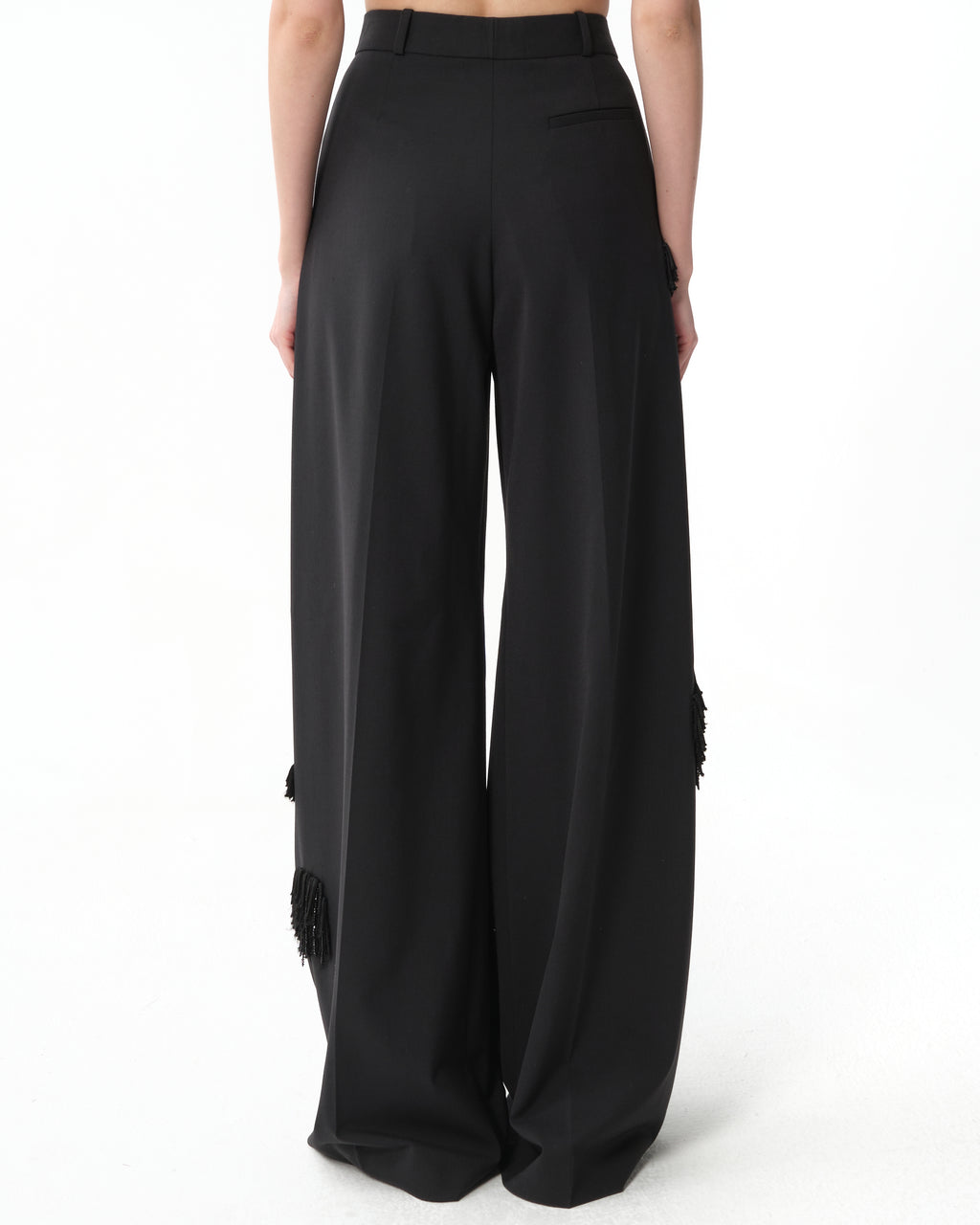 Fringed Narrow-Leg Pants