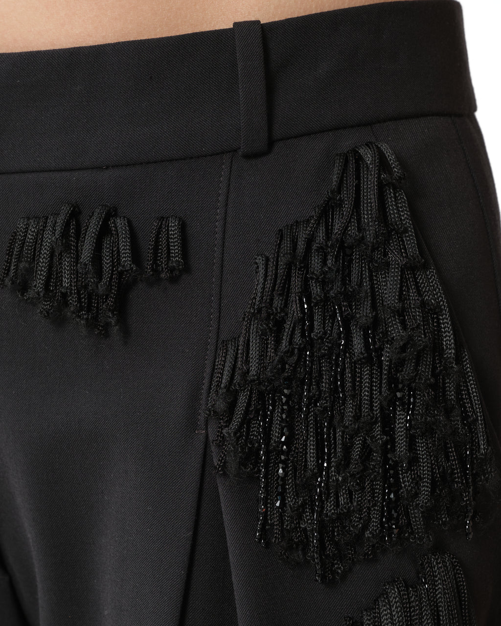 Fringed Narrow-Leg Pants