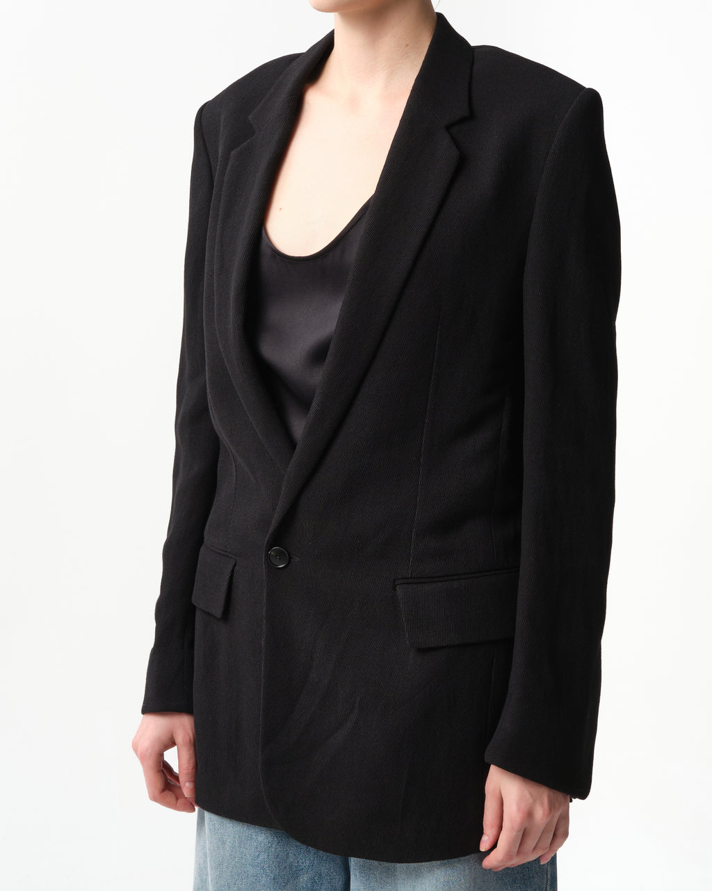Adjustable Single-Breasted Tailored Jacket