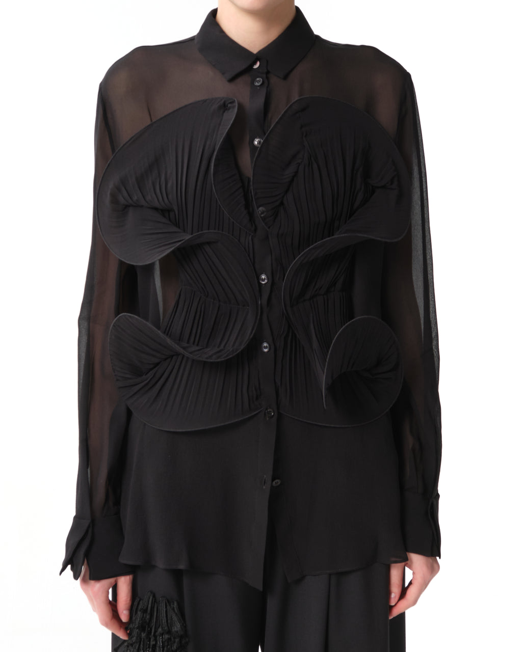 Ruffled Silk Shirt