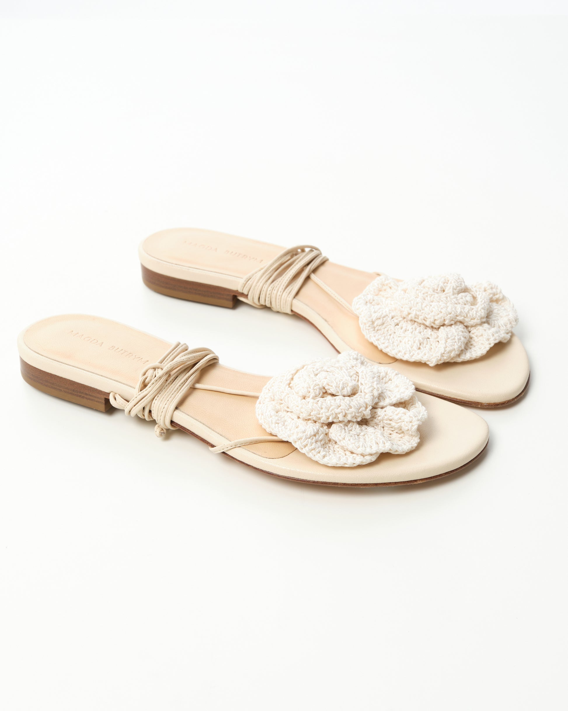Flower Crochet-Knit Sandals