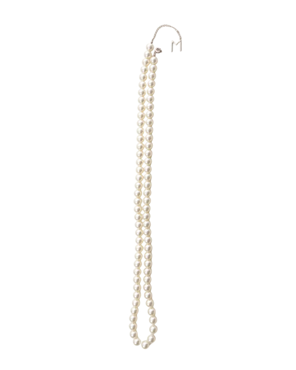 Pearl and Crystal Logo Necklace