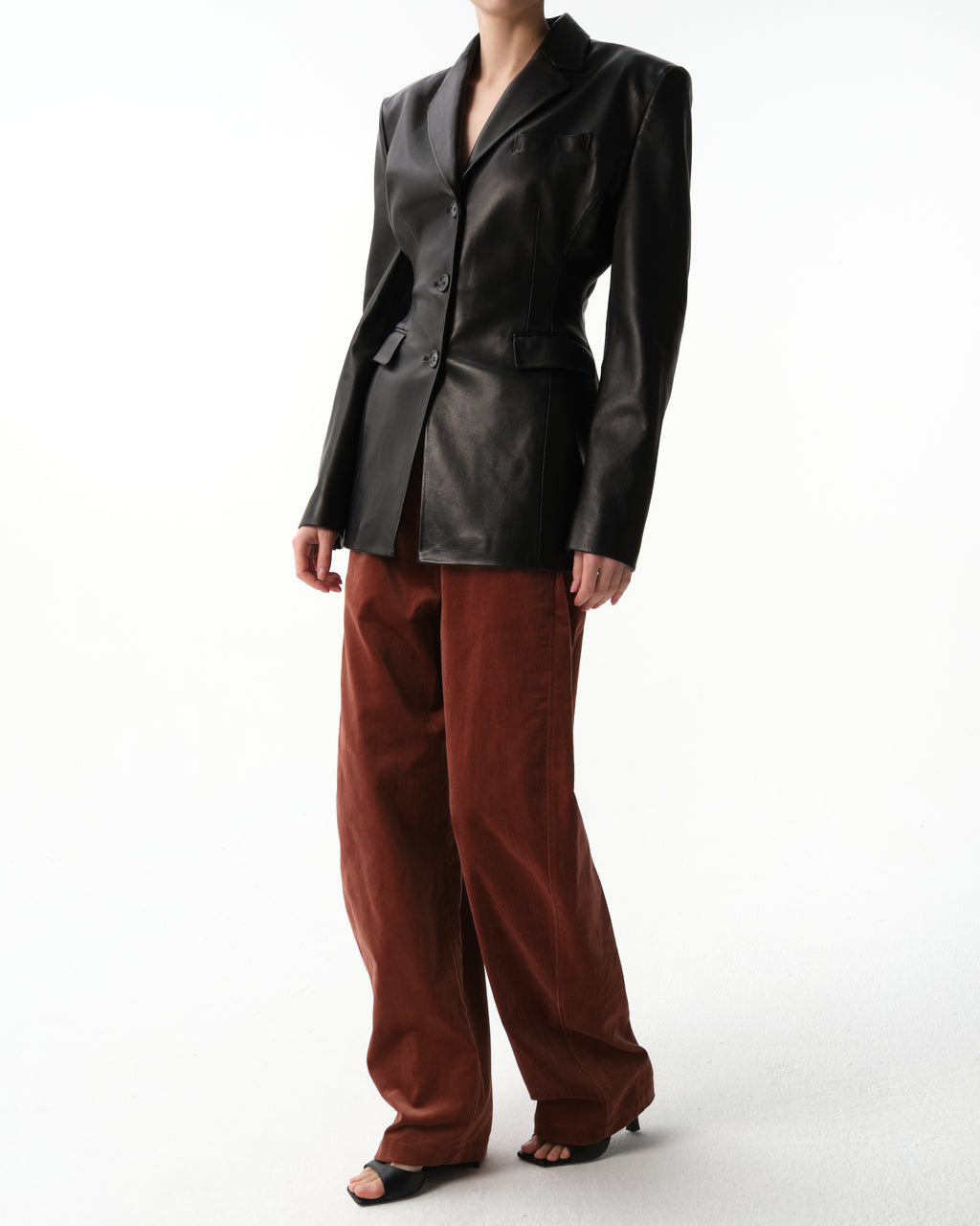 Single-Breasted Leather Jacket