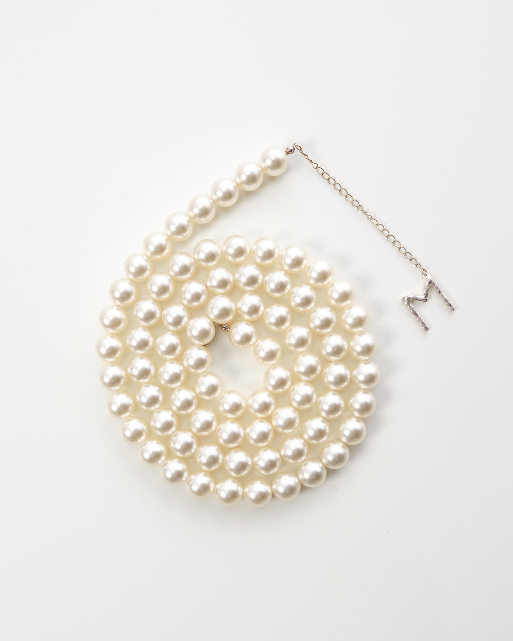 Pearl and Crystal Logo Necklace
