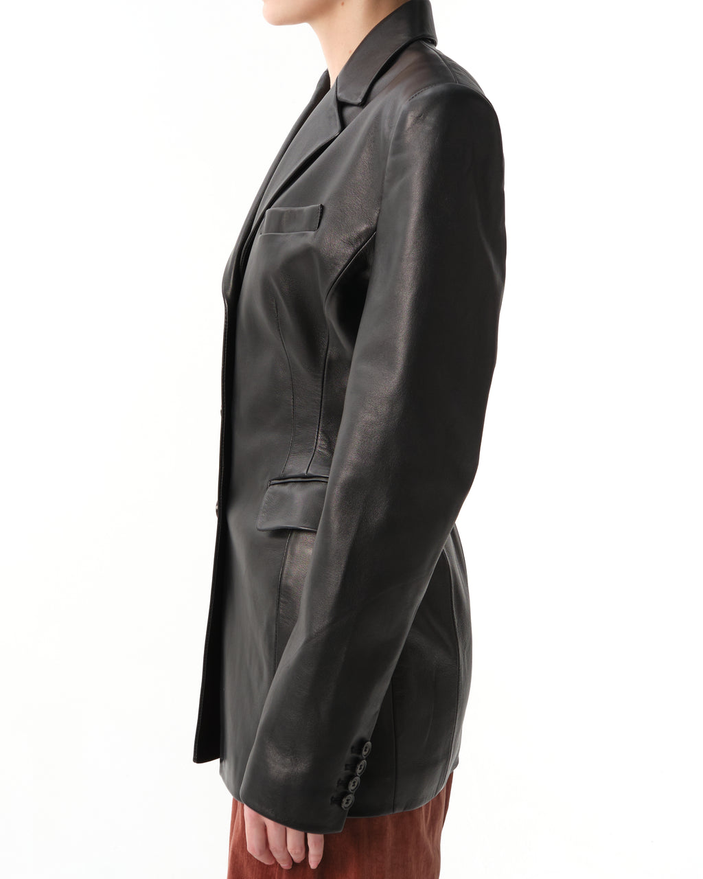 Single-Breasted Leather Jacket